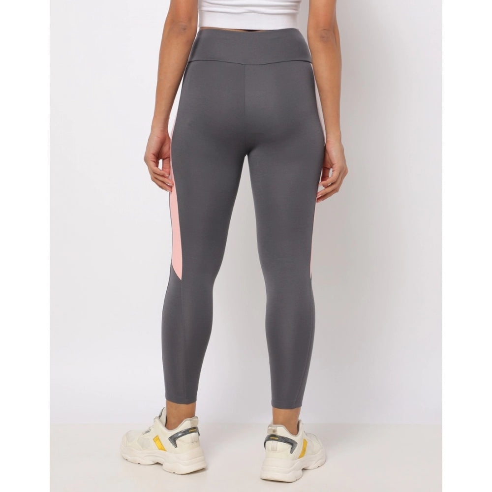 Clasymist Women's Polyster Solid Sport Leggings (Grey)