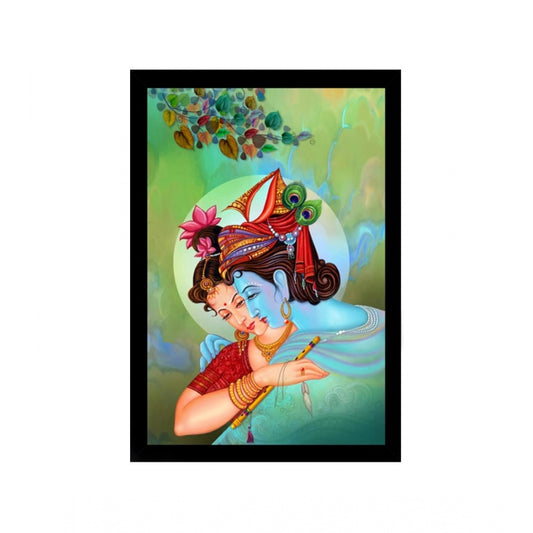 Clasymist Beautiful Radha Krishna Vinyl Sparkle Coated with Synthetic Photo Frame (Multicolor)