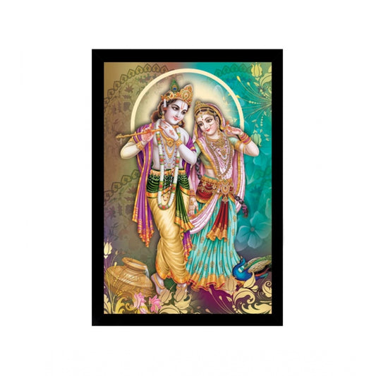 Clasymist Beautiful Radha Krishna Vinyl Sparkle Coated with Synthetic Photo Frame (Multicolor)