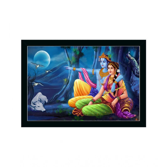 Clasymist Beautiful Radha Krishna Vinyl Sparkle Coated with Synthetic Photo Frame (Multicolor)