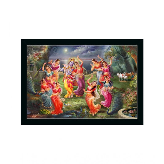 Clasymist Beautiful Radha Krishna Vinyl Sparkle Coated with Synthetic Photo Frame (Multicolor)