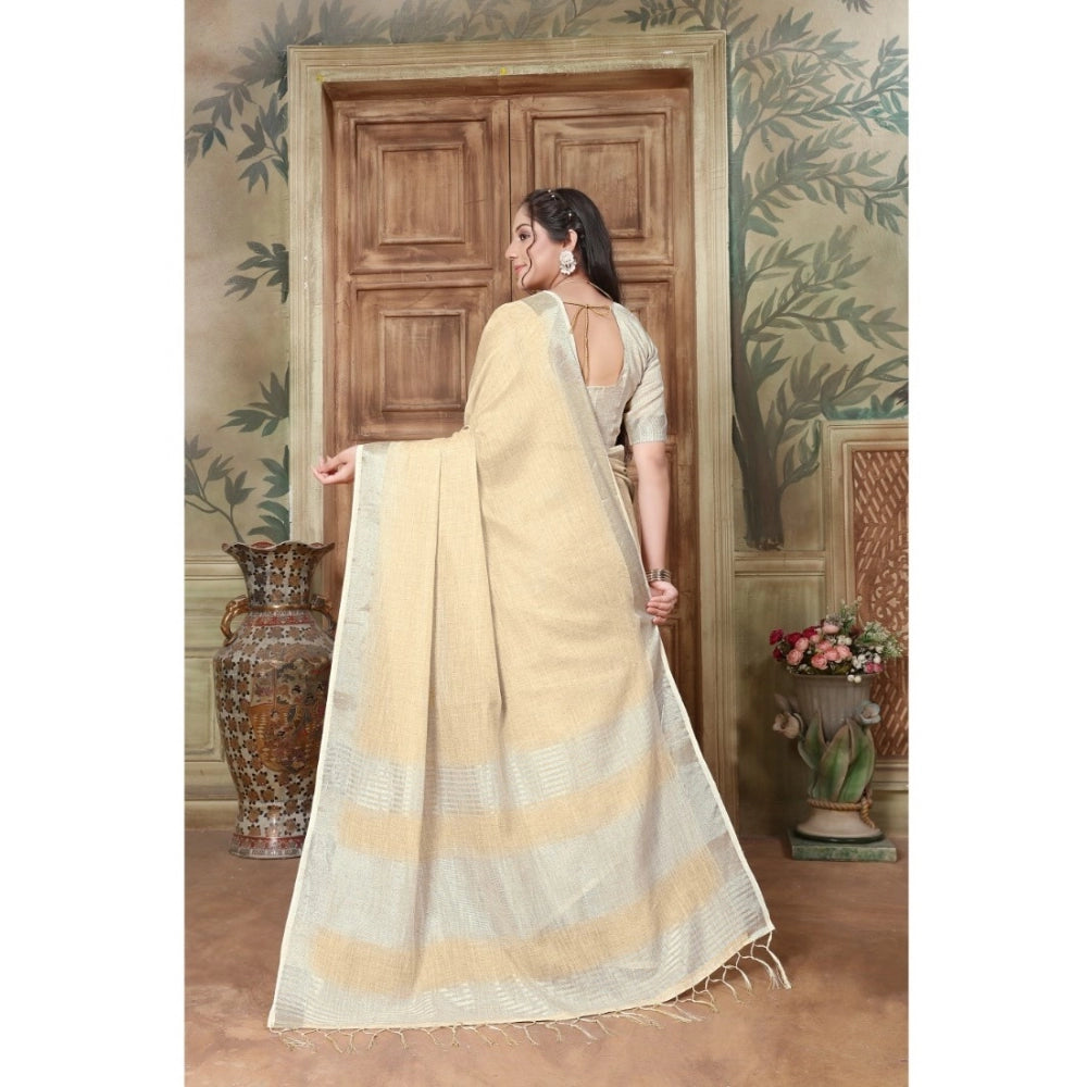 Clasymist Women's Organza Printed Saree With Unstitched Blouse (Yellow, 5-6 Mtrs)