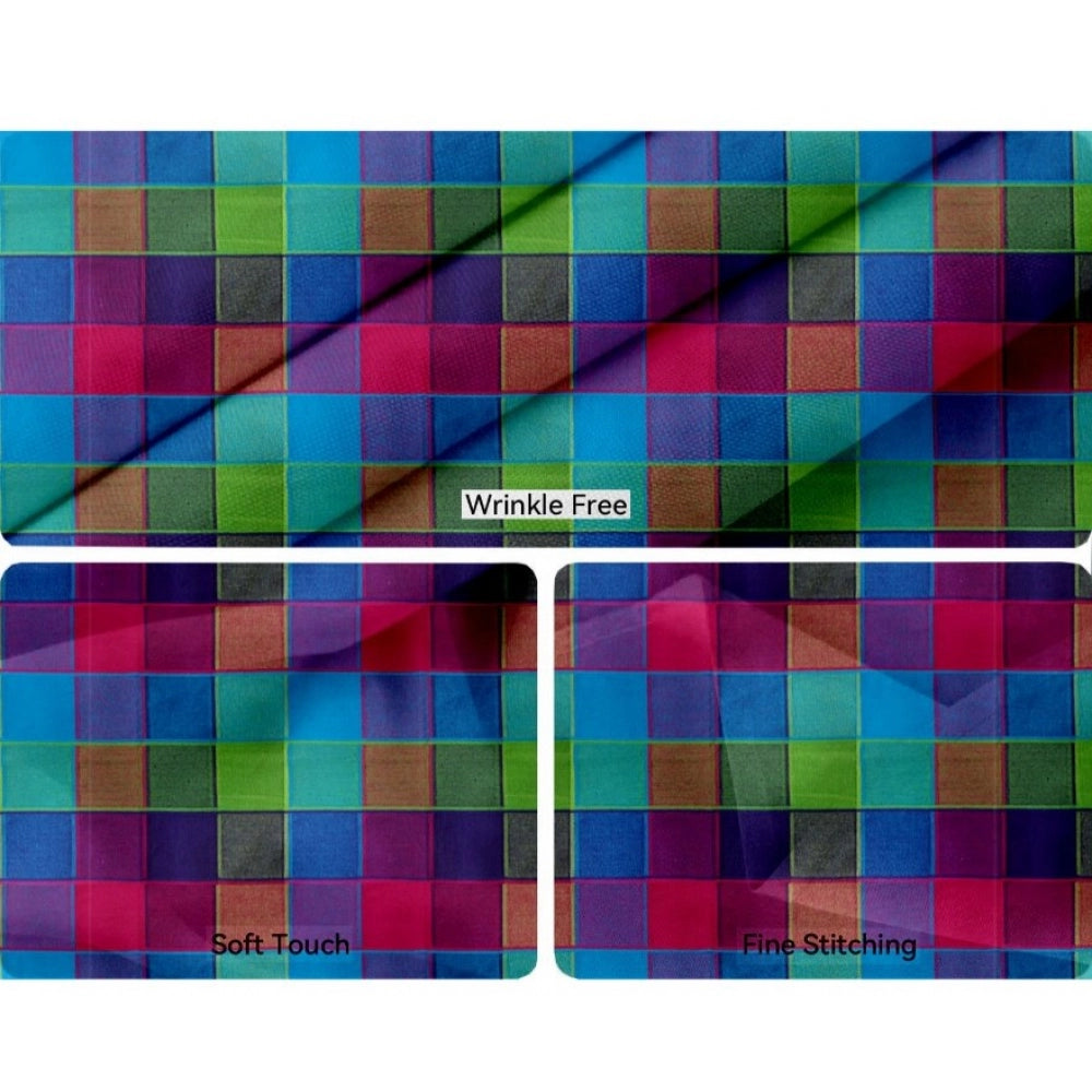 Clasymist Checked Cotton Place Mats Sets (Multicolor)