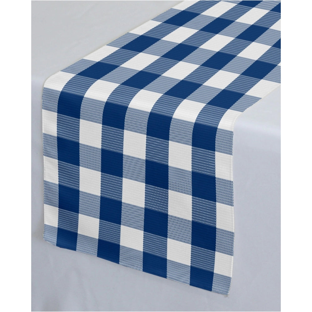 Clasymist Checked Cotton Table Runners (Royal Blue)