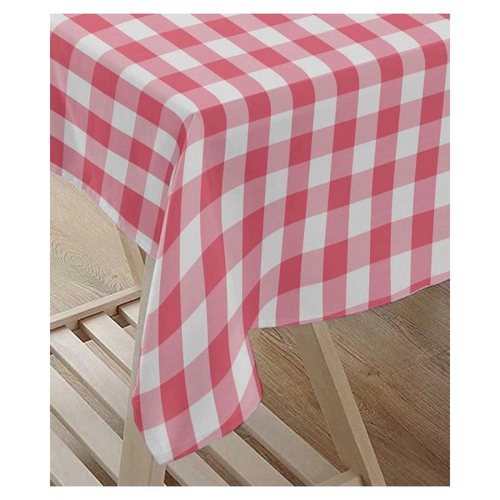 Clasymist Checked Cotton Checks Table Cloth (Pink)