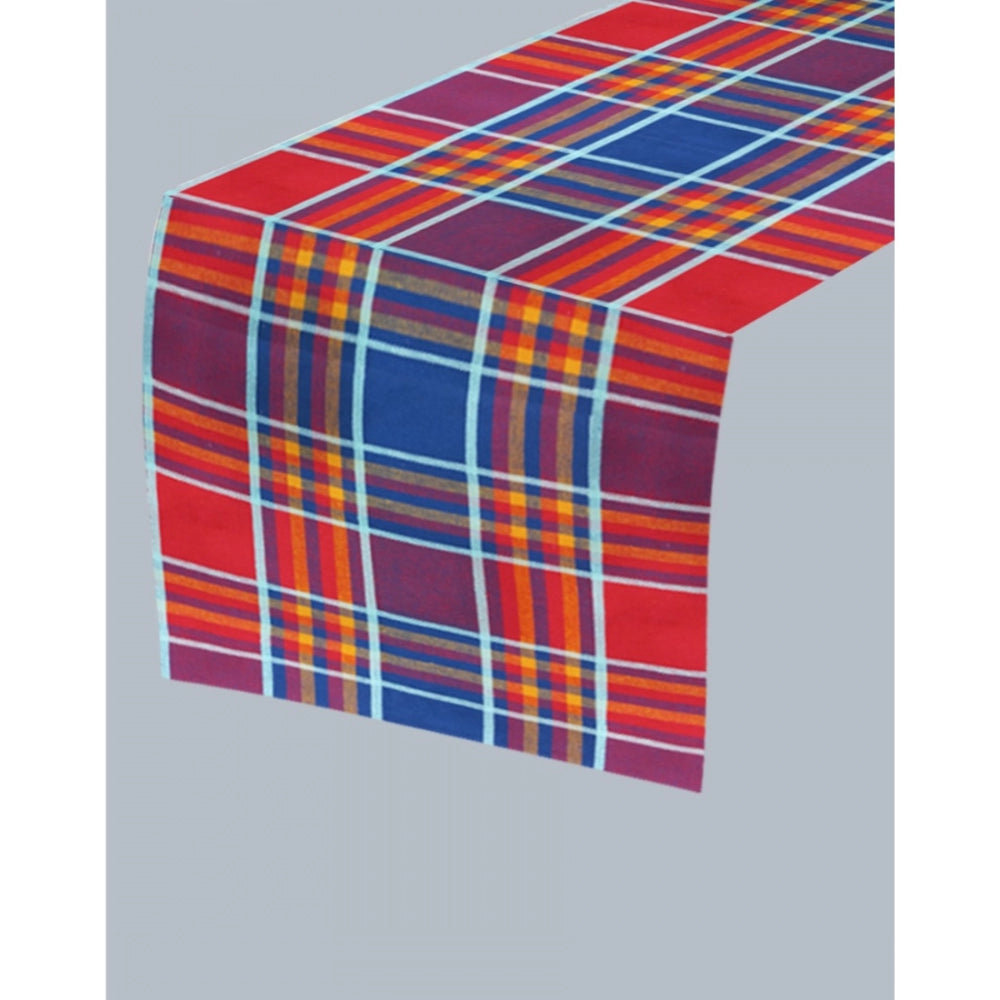 Clasymist Checked Cotton Table Runners (Multicolor)