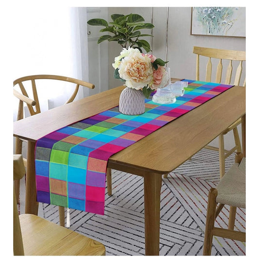 Clasymist Checked Cotton Table Runners (Multicolor)