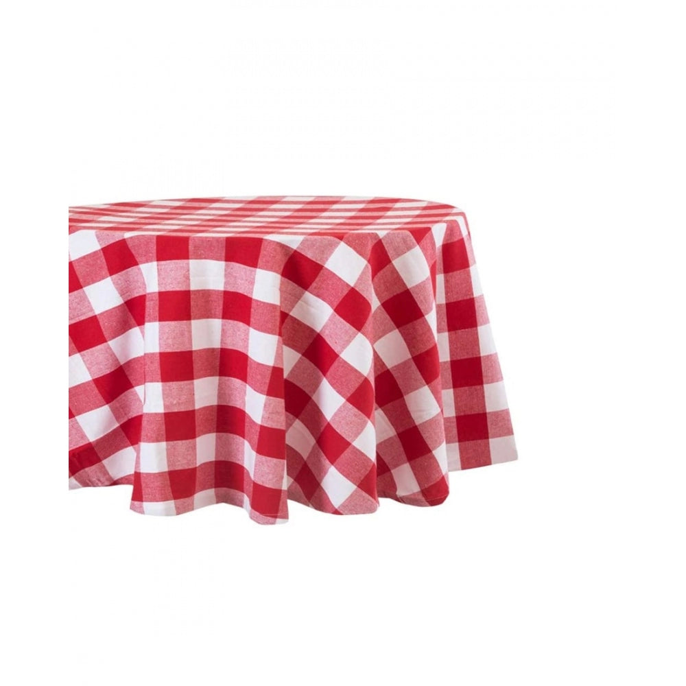 Clasymist Checked Cotton Checks Table Cloth (Red)