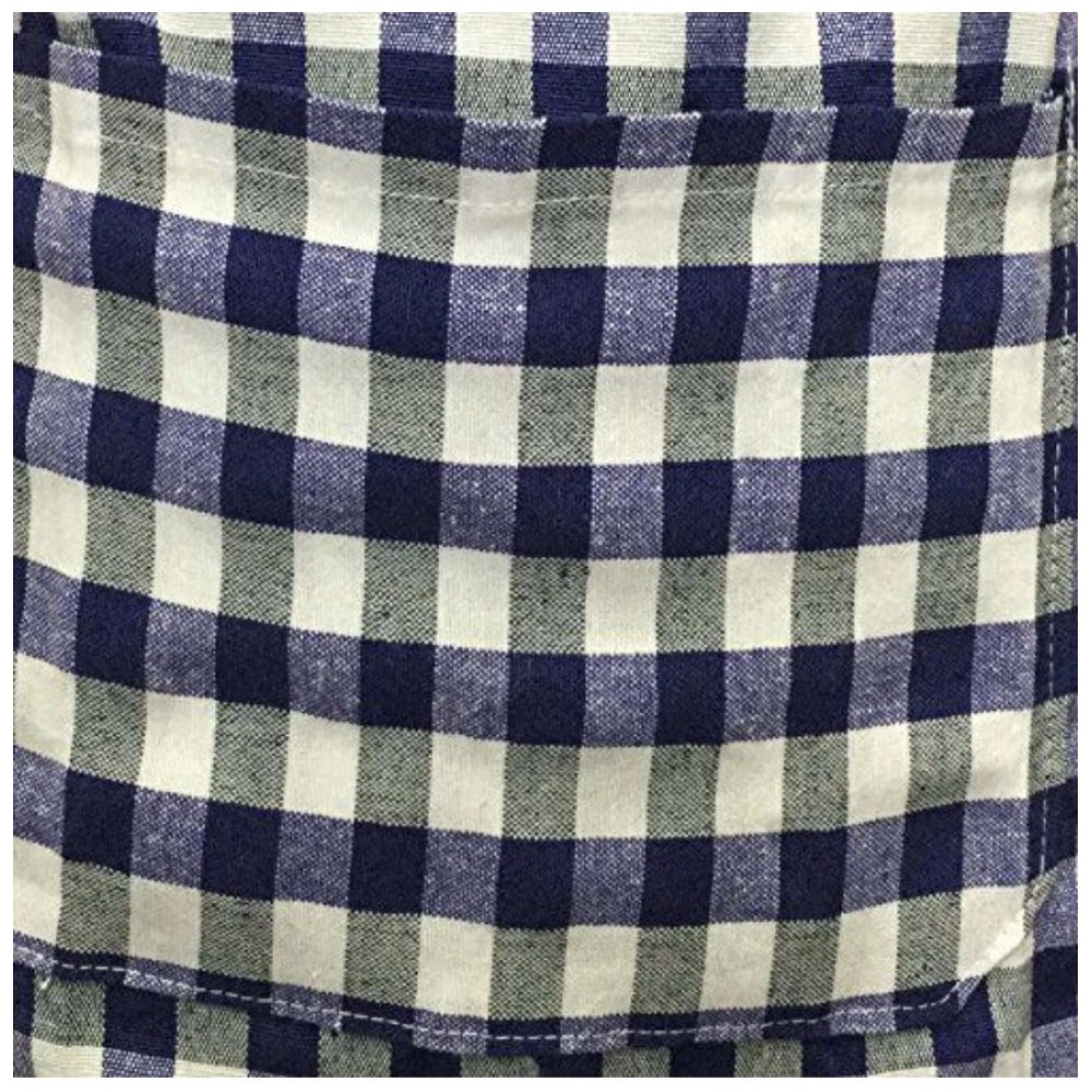 Clasymist Checked Cotton Aprons (Blue)