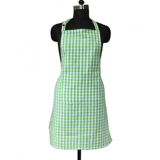 Clasymist Checked Cotton Aprons (Green)