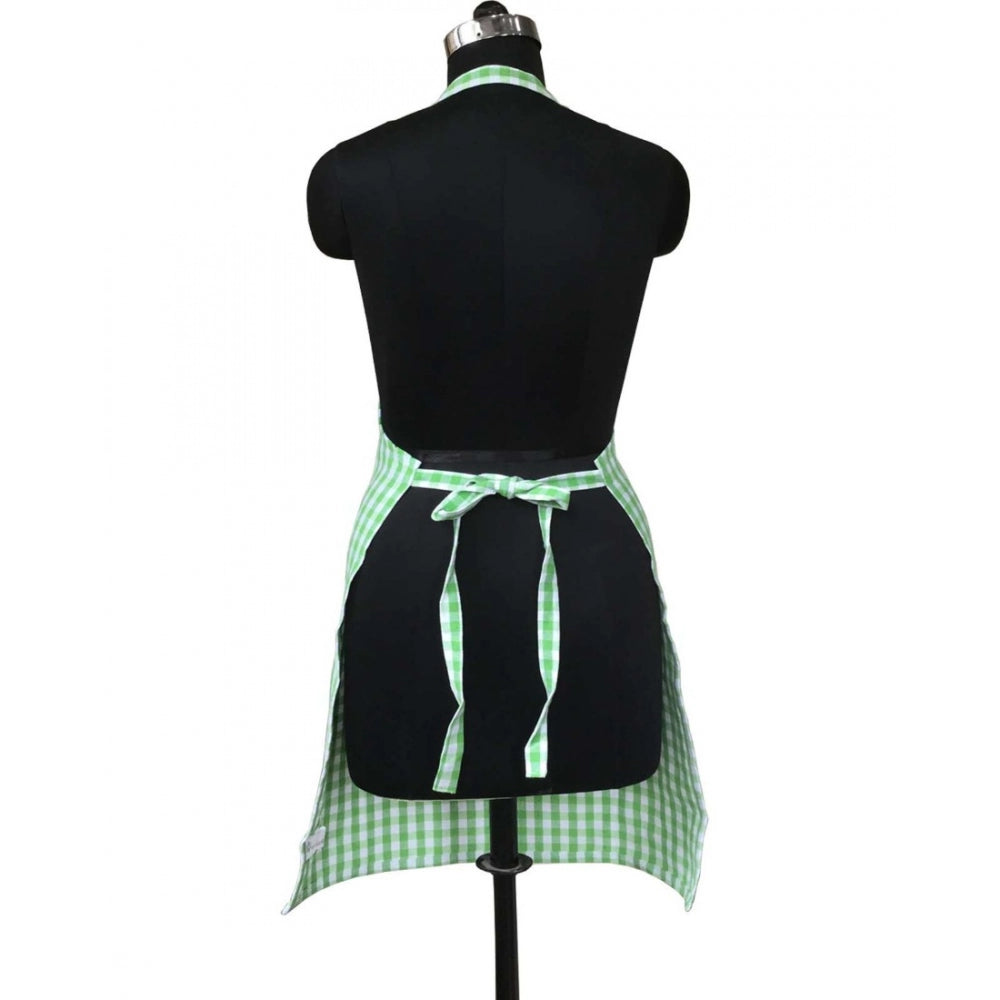 Clasymist Checked Cotton Aprons (Green)