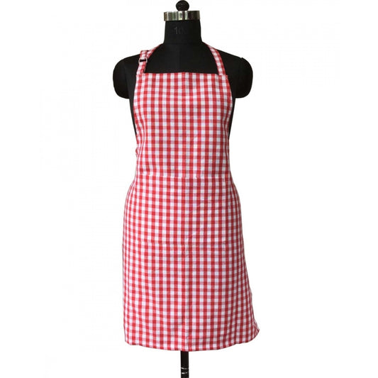 Clasymist Checked Cotton Aprons (Pink)