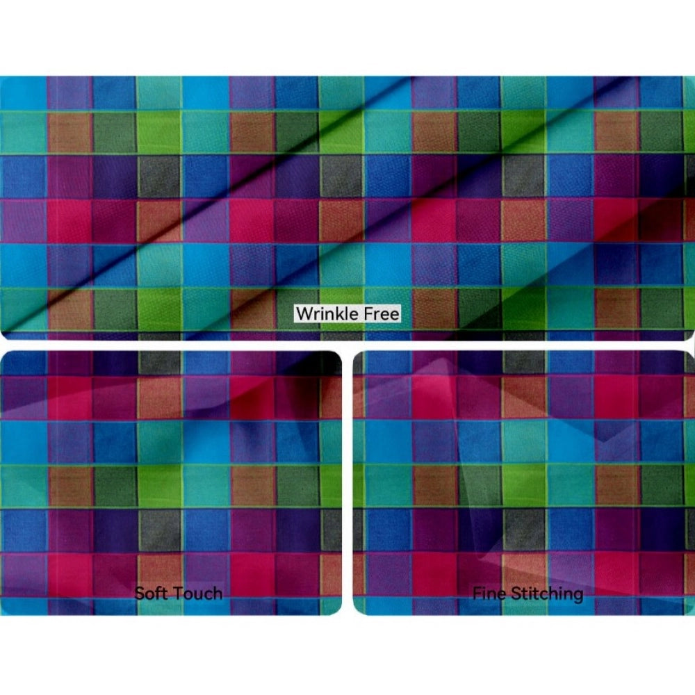 Clasymist Checked Cotton Checks Table Cloth (Multicolor)