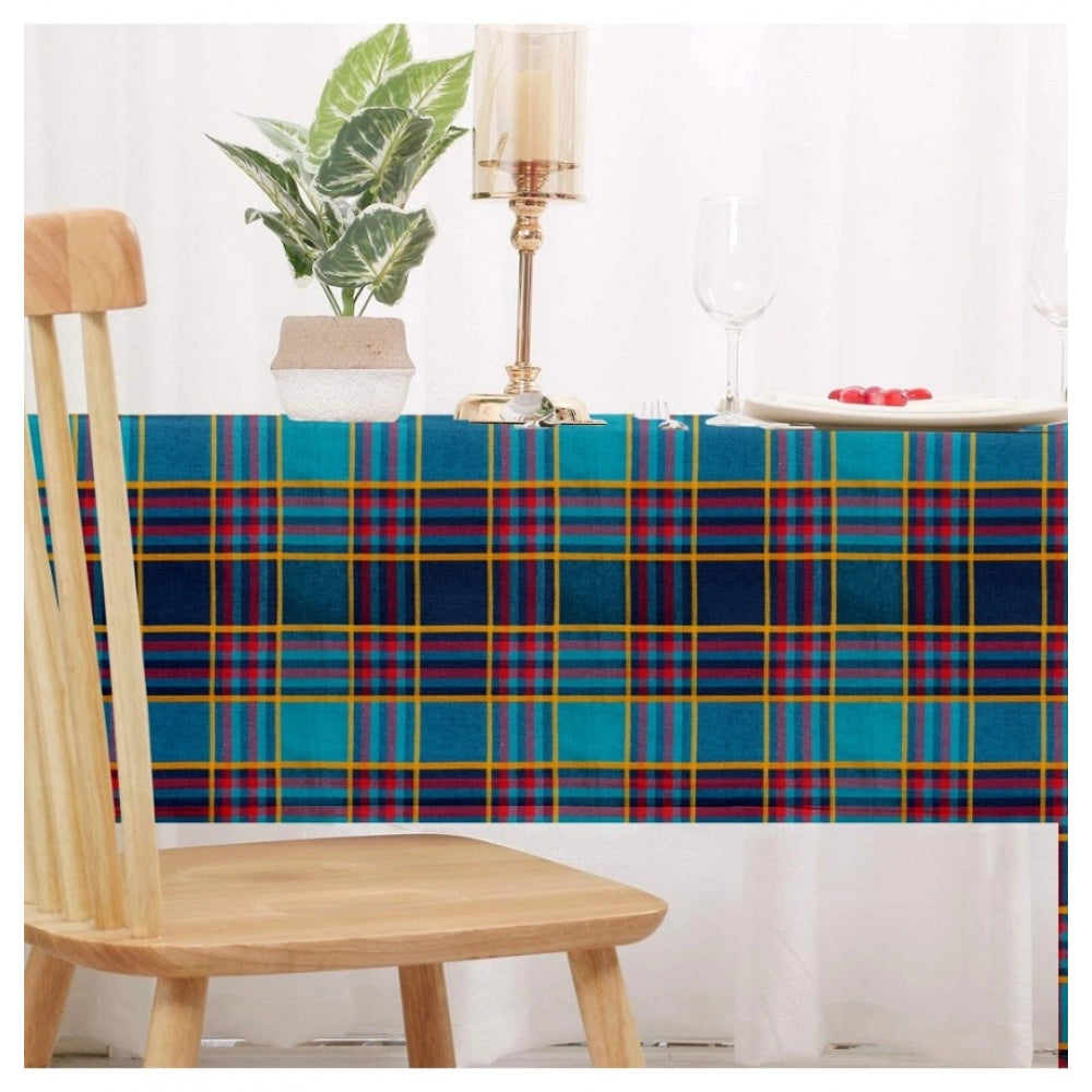 Clasymist Checked Cotton Checks Table Cloth (Multicolor)