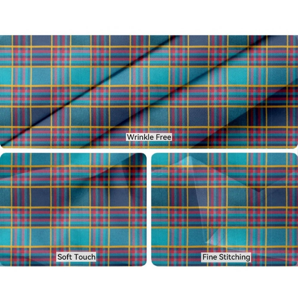 Clasymist Checked Cotton Checks Table Cloth (Multicolor)