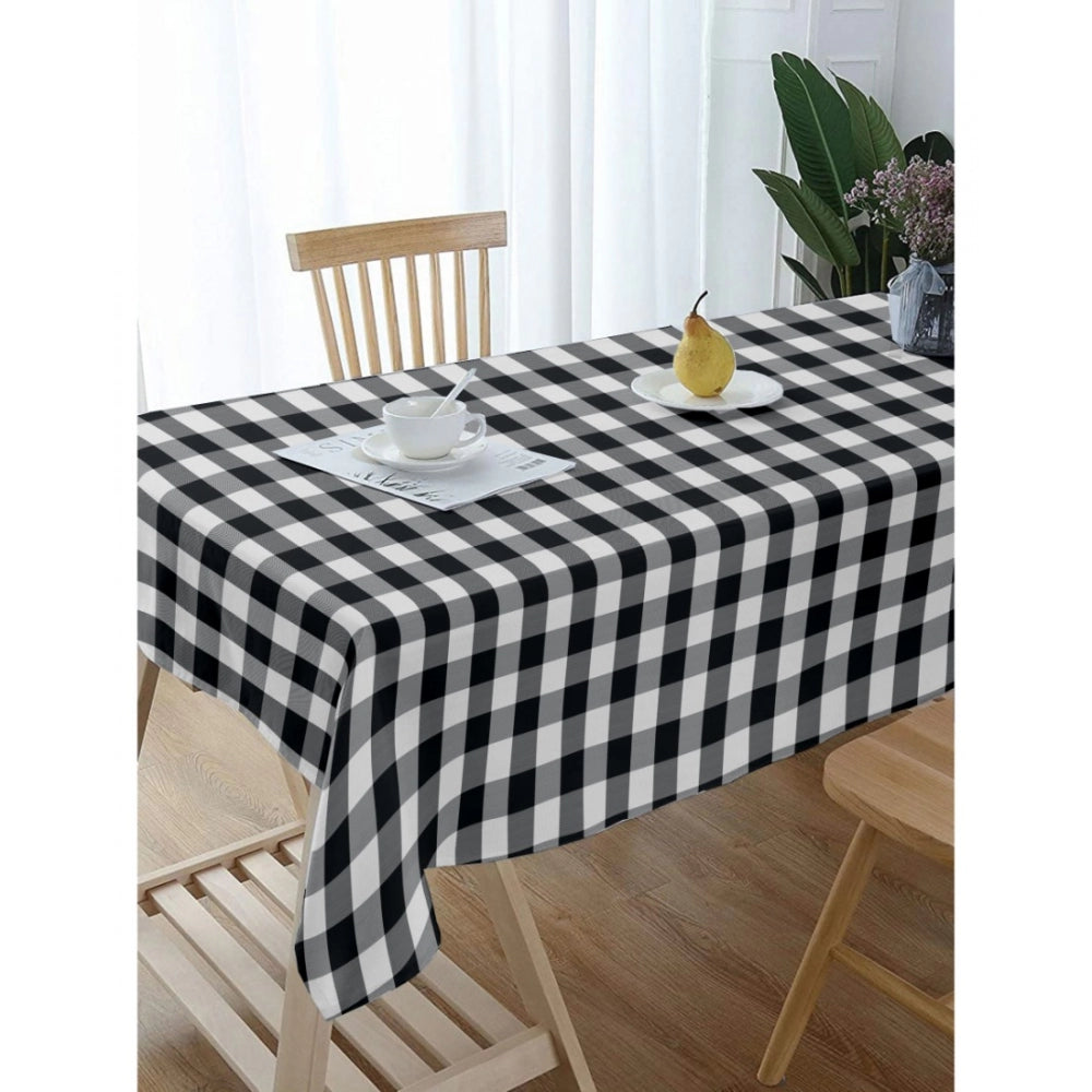 Clasymist Checked Cotton Checks Table Cloth (Black)