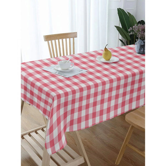 Clasymist Checked Cotton Checks Table Cloth (Pink)