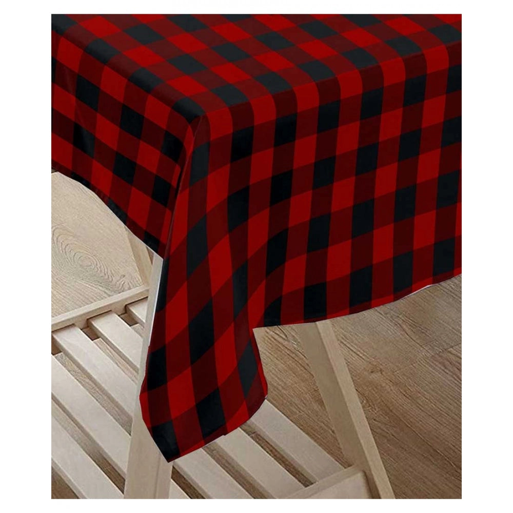 Clasymist Checked Cotton Checks Table Cloth (Red &amp; Black)