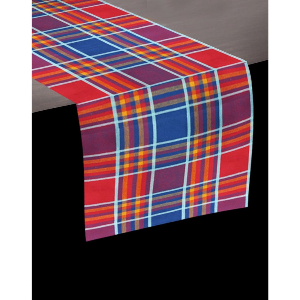 Clasymist Checked Cotton Table Runners (Multicolor)