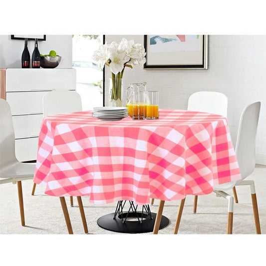 Clasymist Checked Cotton Checks Table Cloth (Pink)