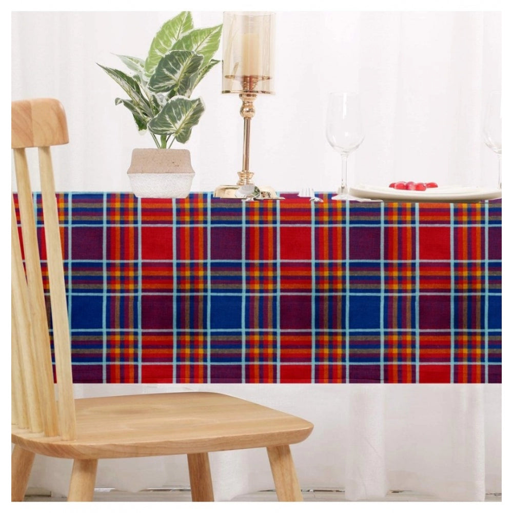 Clasymist Checked Cotton Checks Table Cloth (Multicolor)