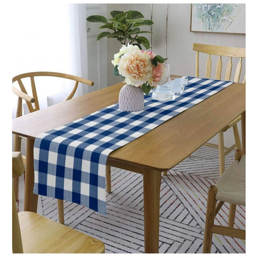 Clasymist Checked Cotton Table Runners (Royal Blue)