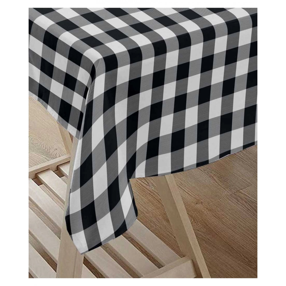 Clasymist Checked Cotton Checks Table Cloth (Black)