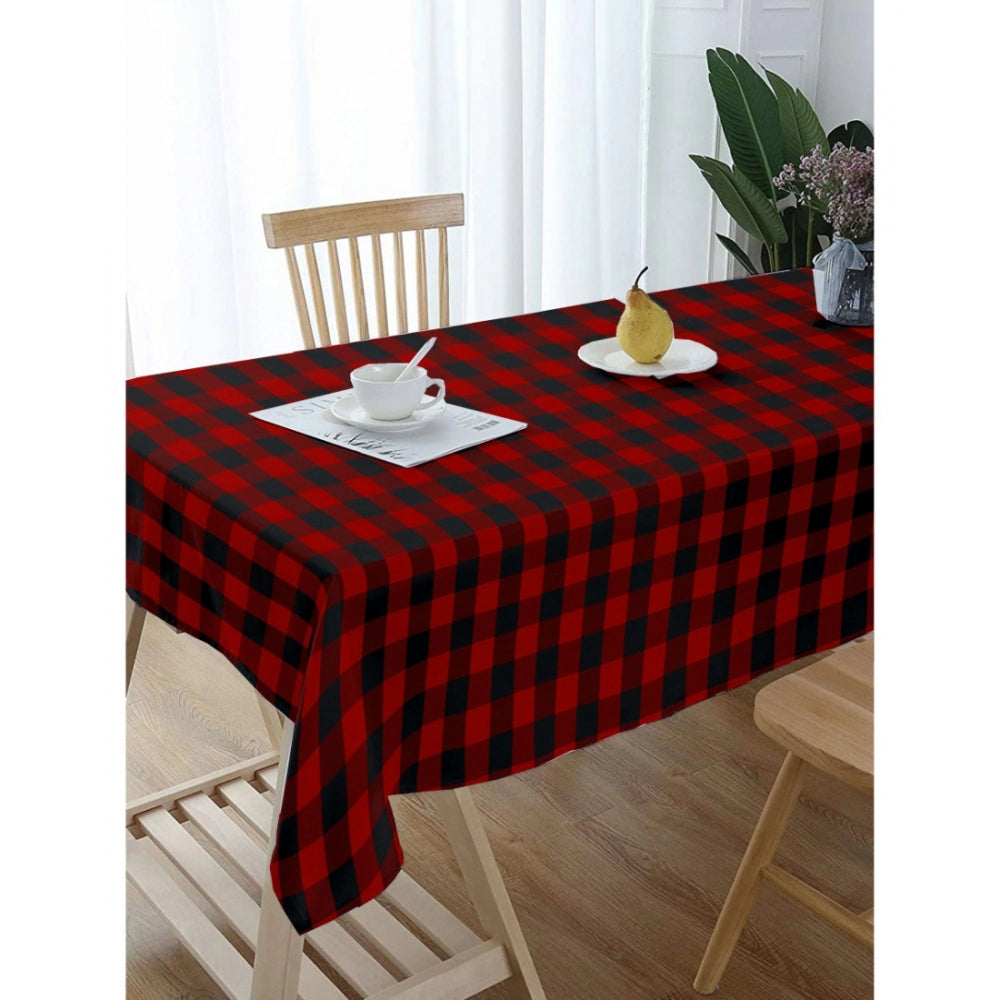 Clasymist Checked Cotton Checks Table Cloth (Red &amp; Black)