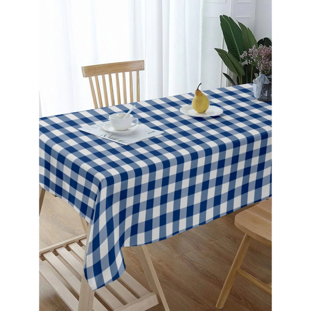 Clasymist Checked Cotton Checks Table Cloth (Blue)