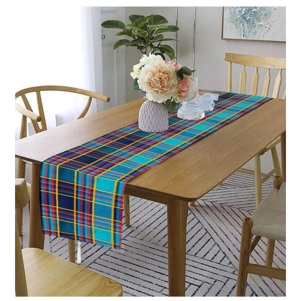 Clasymist Checked Cotton Table Runners (Multicolor)