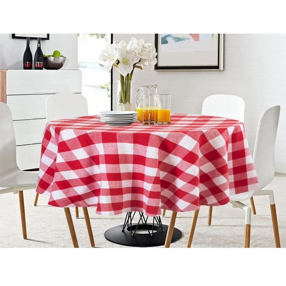 Clasymist Checked Cotton Checks Table Cloth (Red)