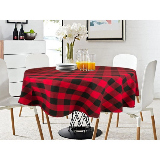 Clasymist Checked Cotton Checks Table Cloth (Red &amp; Black)