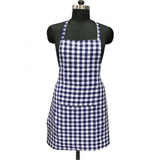 Clasymist Checked Cotton Aprons (Blue)