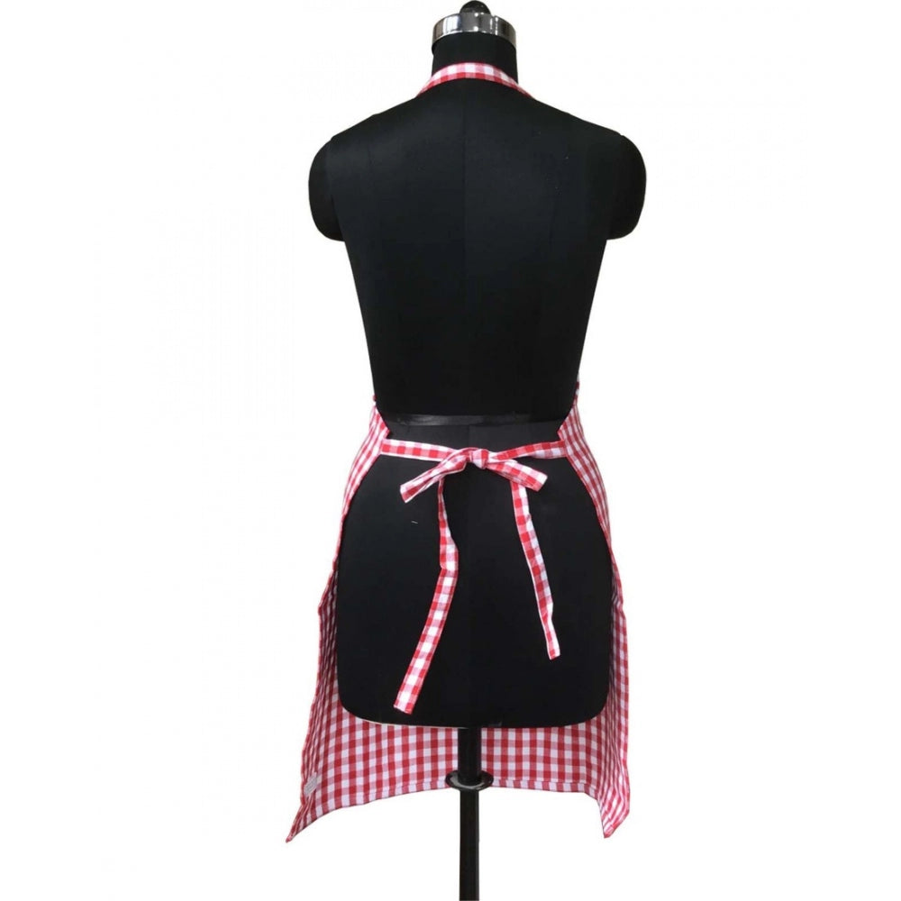 Clasymist Checked Cotton Aprons (Pink)