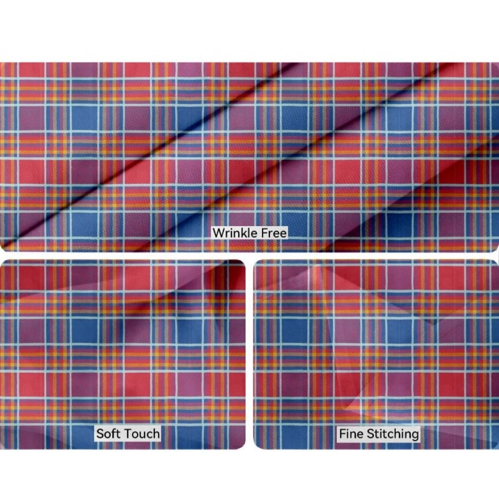 Clasymist Checked Cotton Place Mats Sets (Multicolor)