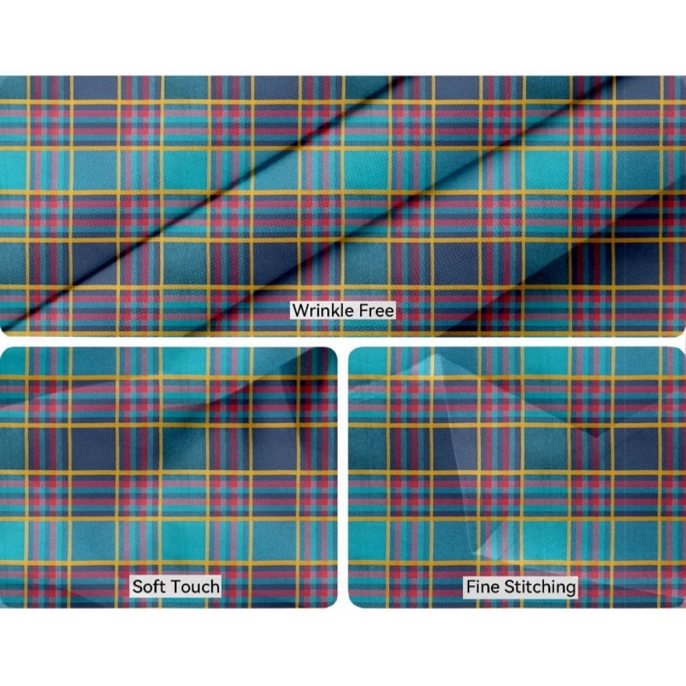 Clasymist Checked Cotton Checks Table Cloth (Multicolor)