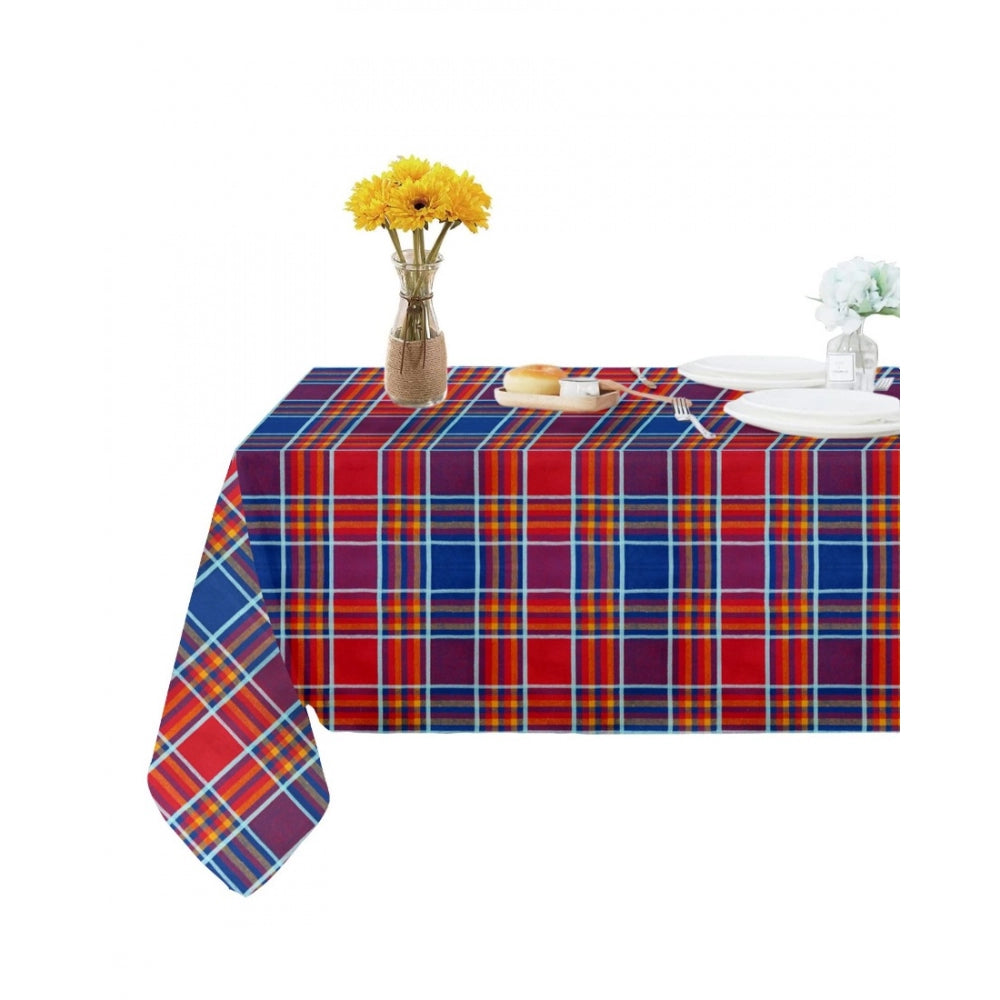 Clasymist Checked Cotton Checks Table Cloth (Multicolor)