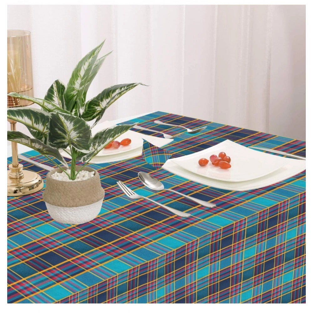 Clasymist Checked Cotton Checks Table Cloth (Multicolor)