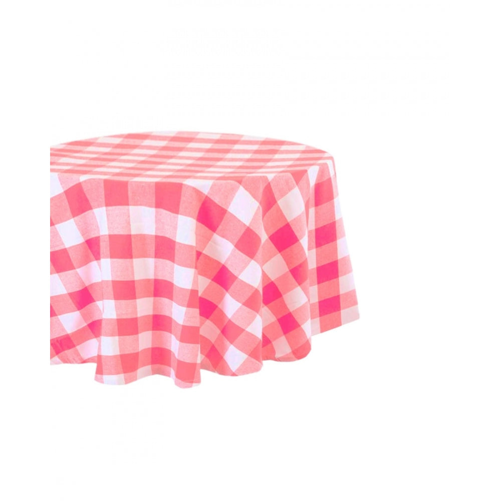 Clasymist Checked Cotton Checks Table Cloth (Pink)