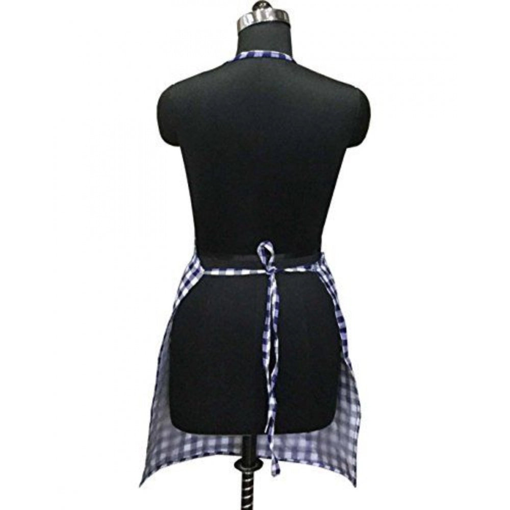 Clasymist Checked Cotton Aprons (Blue)