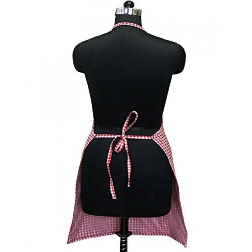 Clasymist Checked Cotton Aprons (Red)