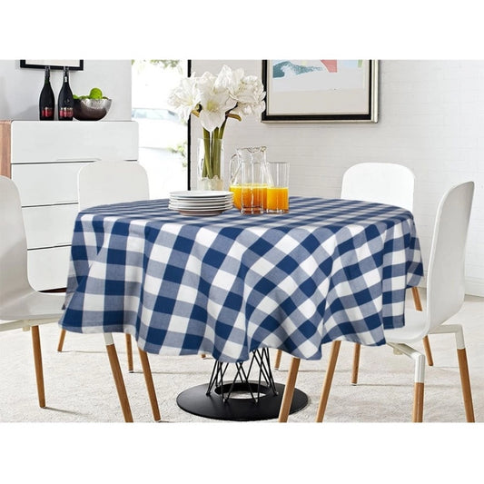 Clasymist Checked Cotton Checks Table Cloth (Royal Blue)