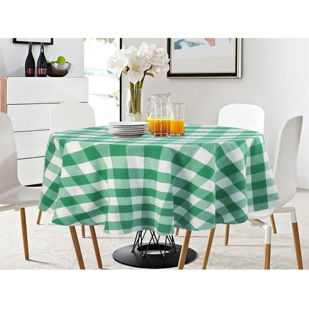 Clasymist Checked Cotton Checks Table Cloth (Green)