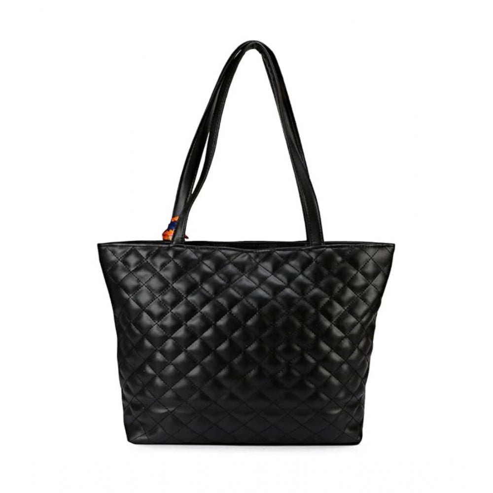 Clasymist Women's Polyurethane Textured  Shoulder Bag (Black)