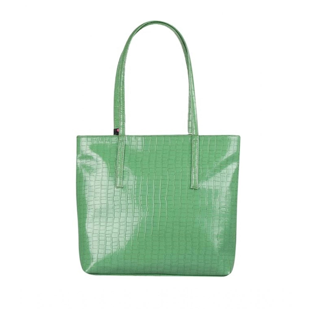 Clasymist Women's Polyurethane Textured, Croc Shoulder Bag (Green)