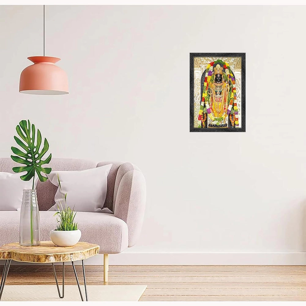 Clasymist Ayodhya ram lalla Painting with Synthetic Photo Frame (Multicolor)