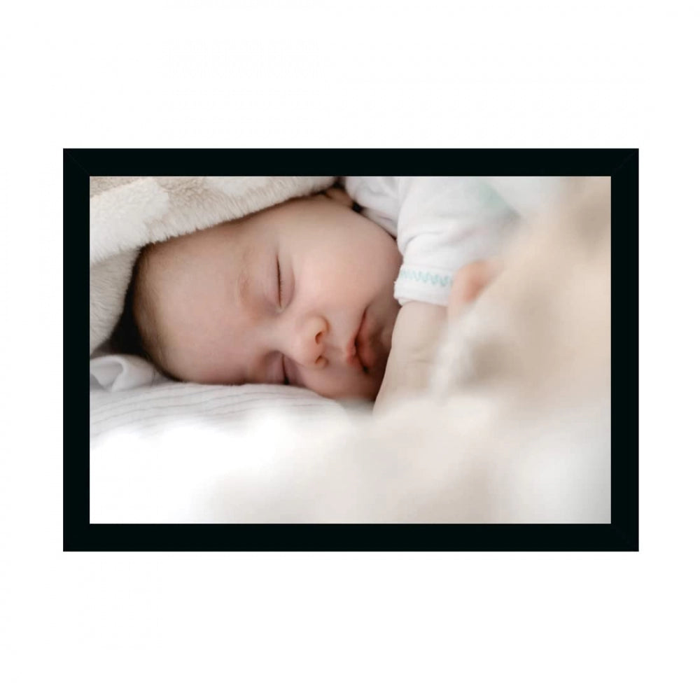 Clasymist Baby Photo Painting with Synthetic Photo Frame (Multicolor)