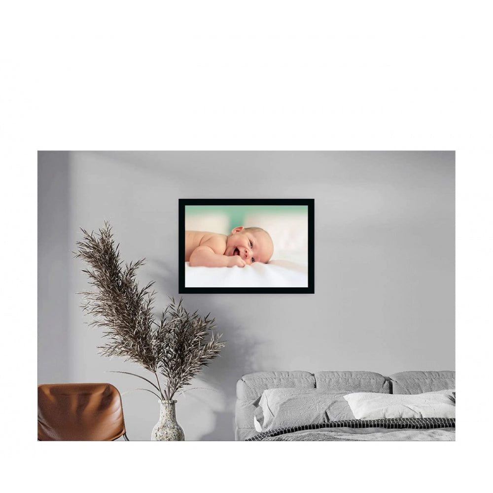 Clasymist Baby Photo Painting with Synthetic Photo Frame (Multicolor)