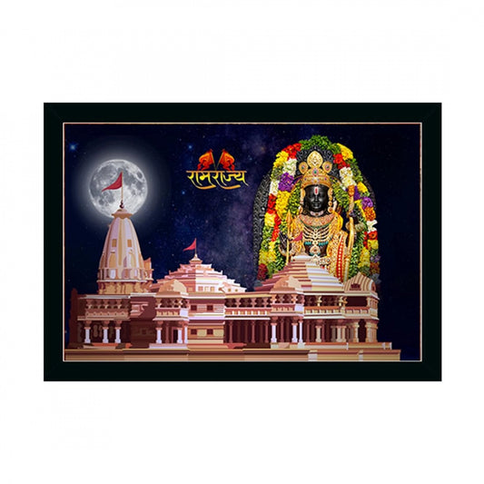 Clasymist Ayodhya ram lalla Painting with Synthetic Photo Frame (Multicolor)