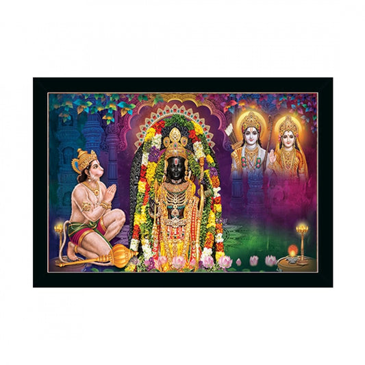 Clasymist Ayodhya ram lalla Painting with Synthetic Photo Frame (Multicolor)